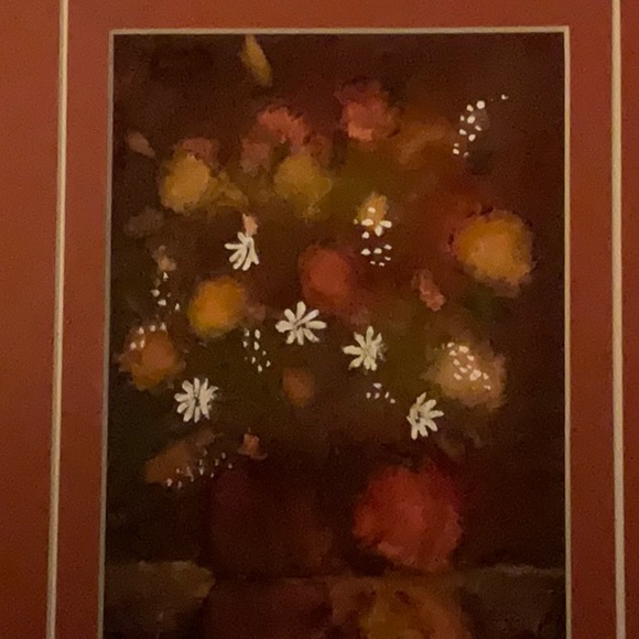 Unframed Matted Loose Floral Watercolour & Gauche Painting by Alberta Artist - Picture 3 of 3